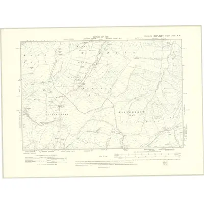 1907 Map of Yorkshire LXXXI.NW, 1910 Print