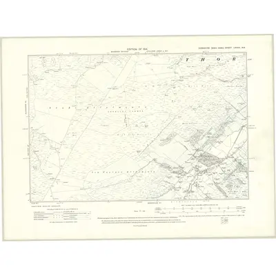 1910 Map of Yorkshire LXXXII.NE, 1914 Print