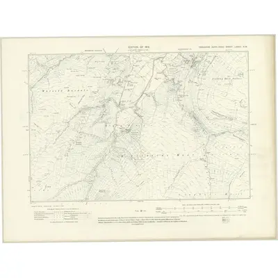 1910 Map of Yorkshire LXXXII.NW, 1919 Print