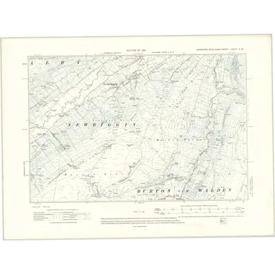 1910 Map of Yorkshire LXXXIII.NW, 1914 Print