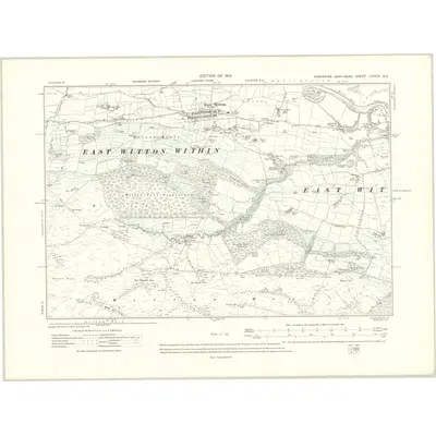 1910 Map of Yorkshire LXXXIV.NE, 1914 Print