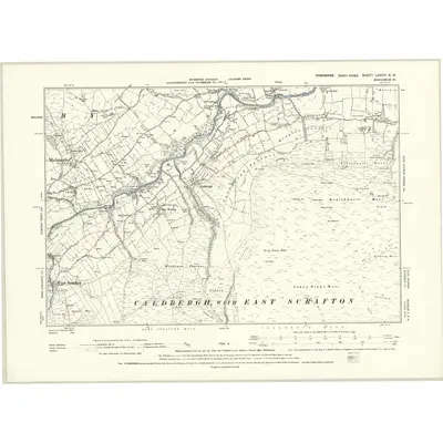 1890 Map of Yorkshire LXXXIV.NW, 1895 Print
