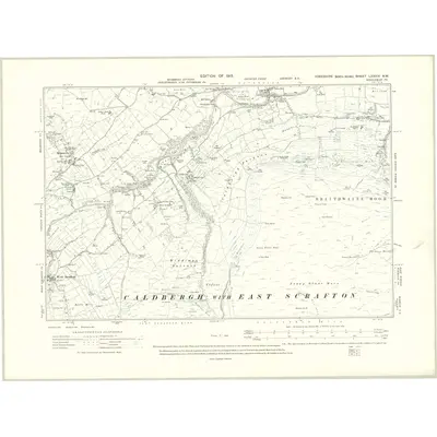 1910 Map of Yorkshire LXXXIV.NW, 1915 Print