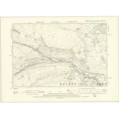 1890 Map of Yorkshire LXXXIV.SE, 1895 Print