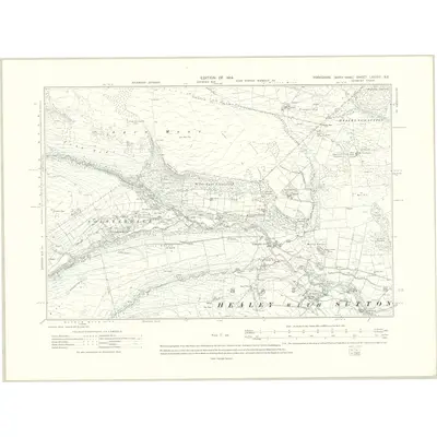 1910 Map of Yorkshire LXXXIV.SE, 1914 Print