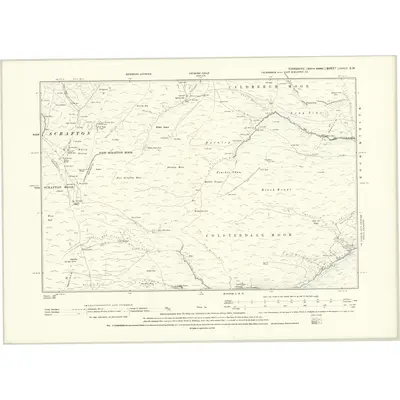 1890 Map of Yorkshire LXXXIV.SW, 1895 Print