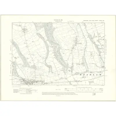 1910 Map of Yorkshire LXXXIX.NE, 1914 Print