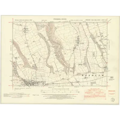 1950 Map of Yorkshire LXXXIX.NE, 1952 Print