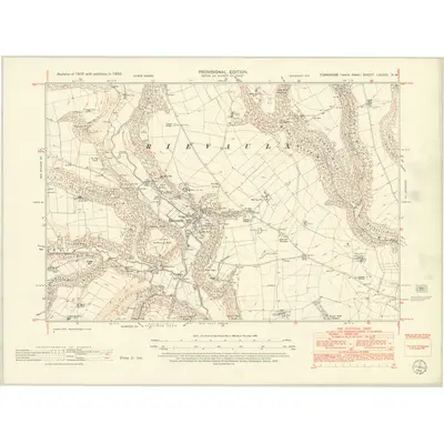 1950 Map of Yorkshire LXXXIX.NW, 1952 Print