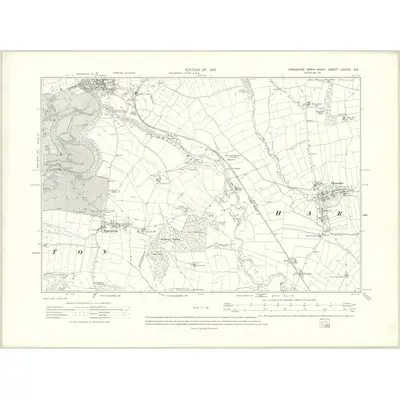 1910 Map of Yorkshire LXXXIX.SE, 1913 Print