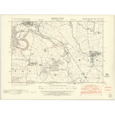 1950 Map of Yorkshire LXXXIX.SE, 1952 Print