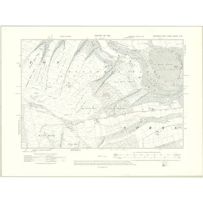 1910 Map of Yorkshire LXXXIX.SW, 1914 Print
