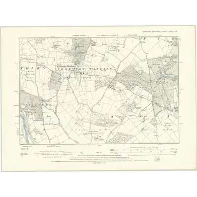 1890 Map of Yorkshire LXXXV.NE, 1895 Print