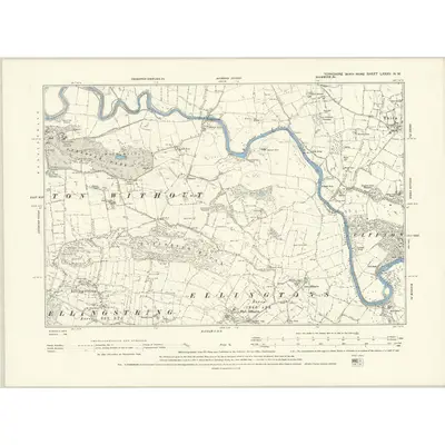1890 Map of Yorkshire LXXXV.NW, 1895 Print