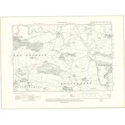 1911 Map of Yorkshire LXXXV.NW, 1914 Print