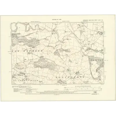 1927 Map of Yorkshire LXXXV.NW, 1930 Print
