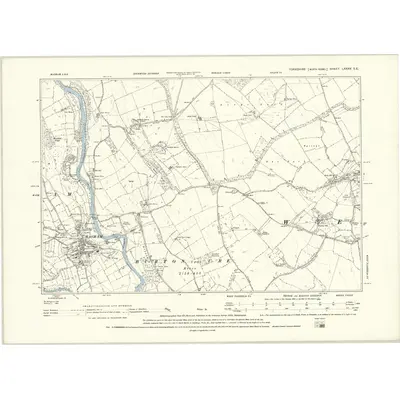 1890 Map of Yorkshire LXXXV.SE, 1895 Print