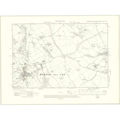 1911 Map of Yorkshire LXXXV.SE, 1914 Print