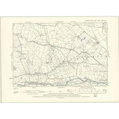 1890 Map of Yorkshire LXXXV.SW, 1895 Print