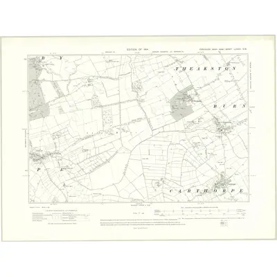 1911 Map of Yorkshire LXXXVI.NW, 1914 Print