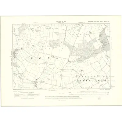 1908 Map of Yorkshire LXXXVI.SW, 1910 Print