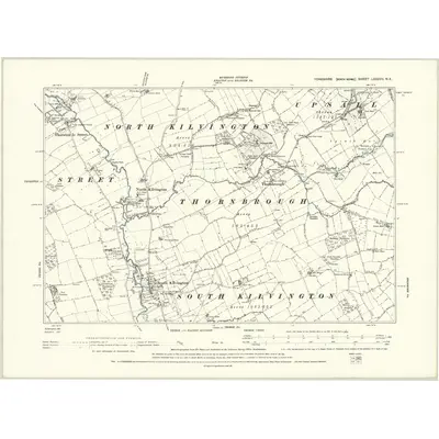 1892 Map of Yorkshire LXXXVII.NE, 1895 Print
