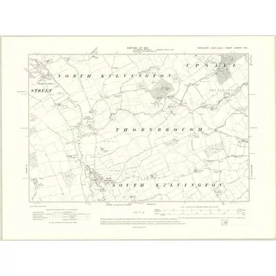 1910 Map of Yorkshire LXXXVII.NE, 1913 Print