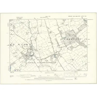 1892 Map of Yorkshire LXXXVII.NW, 1895 Print