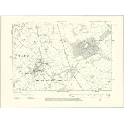 1910 Map of Yorkshire LXXXVII.NW, 1913 Print