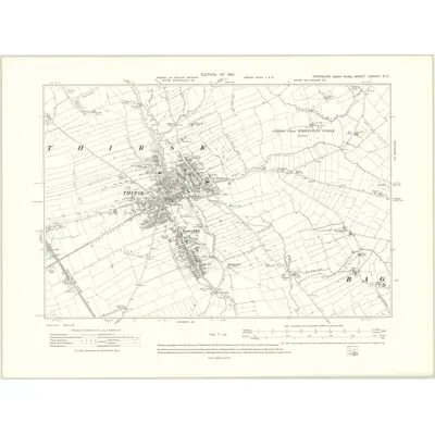 1910 Map of Yorkshire LXXXVII.SE, 1914 Print