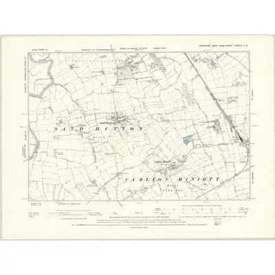 1891 Map of Yorkshire LXXXVII.SW, 1895 Print