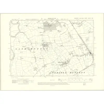 1910 Map of Yorkshire LXXXVII.SW, 1914 Print