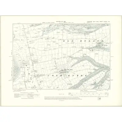 1910 Map of Yorkshire LXXXVIII.NE, 1913 Print