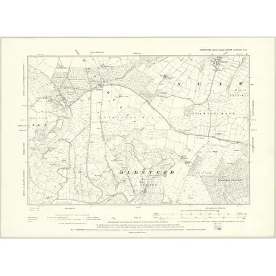 1891 Map of Yorkshire LXXXVIII.SE, 1895 Print