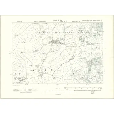 1910 Map of Yorkshire LXXXVIII.SW, 1914 Print