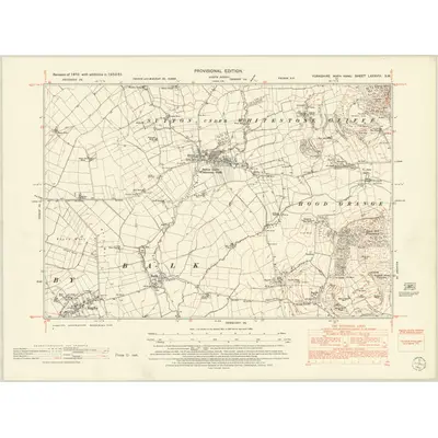 1950 Map of Yorkshire LXXXVIII.SW, 1952 Print