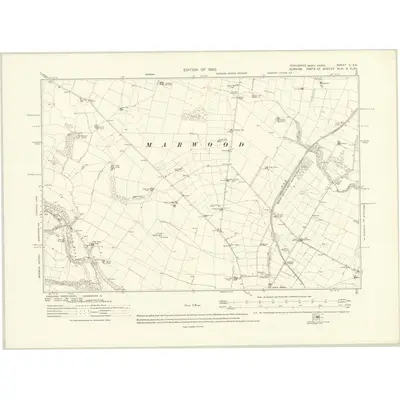 1913 Map of Yorkshire V.SE, 1920 Print