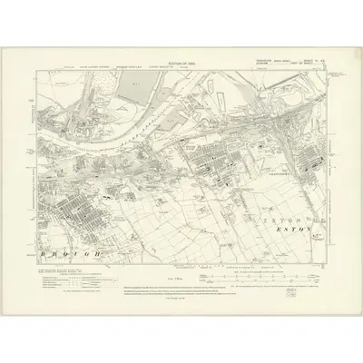 1913 Map of Yorkshire VI.SE, 1920 Print