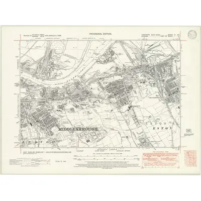 1938 Map of Yorkshire VI.SE, 1947 Print
