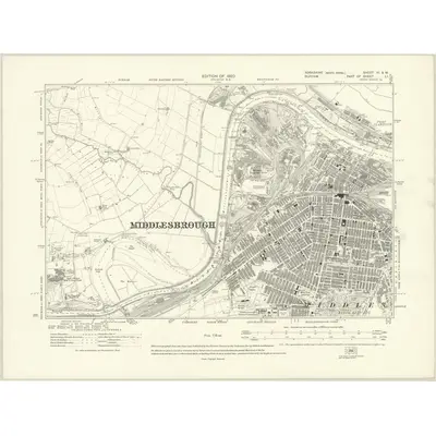 1913 Map of Yorkshire VI.SW, 1920 Print