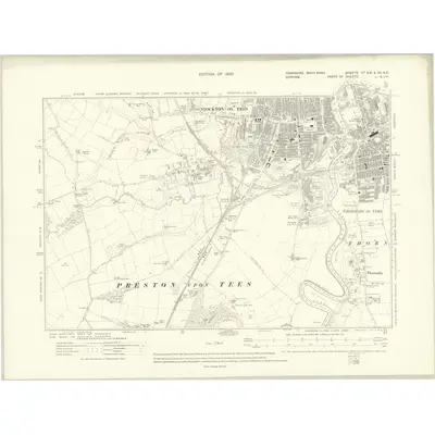 1913 Map of Yorkshire VIb.SE & XV.NE, 1920 Print