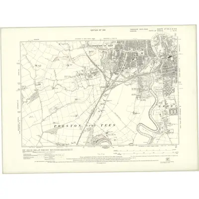 1927 Map of Yorkshire VIb.SE & XV.NE, 1931 Print