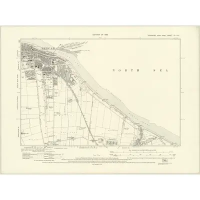 1927 Map of Yorkshire VII.NE, 1930 Print