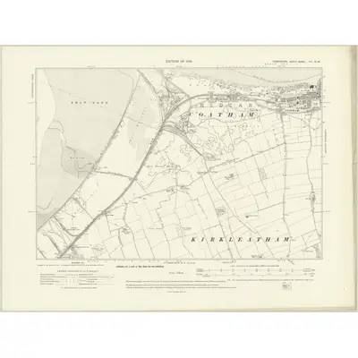 1913 Map of Yorkshire VII.NW, 1919 Print