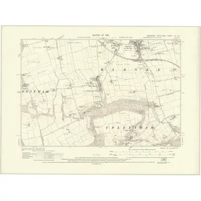 1927 Map of Yorkshire VII.SE, 1930 Print