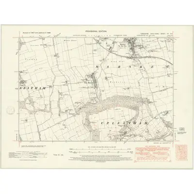 1938 Map of Yorkshire VII.SE, 1947 Print