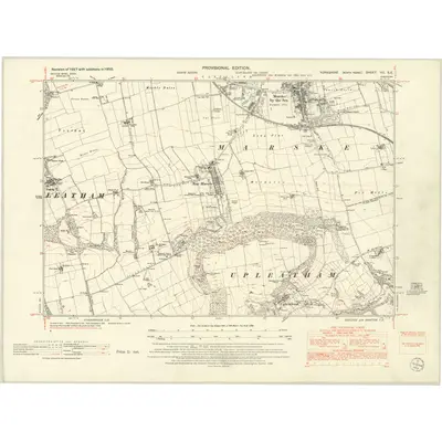 1950 Map of Yorkshire VII.SE, 1952 Print