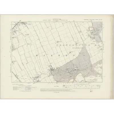 1913 Map of Yorkshire VII.SW, 1919 Print