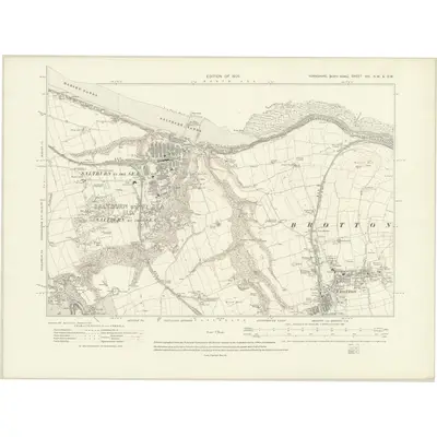 1913 Map of Yorkshire VIII.NW & VIII.SW, 1920 Print