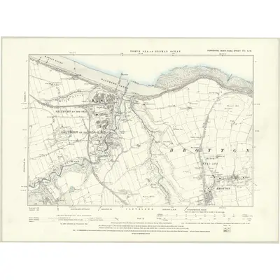 1893 Map of Yorkshire VIII.SW, 1895 Print